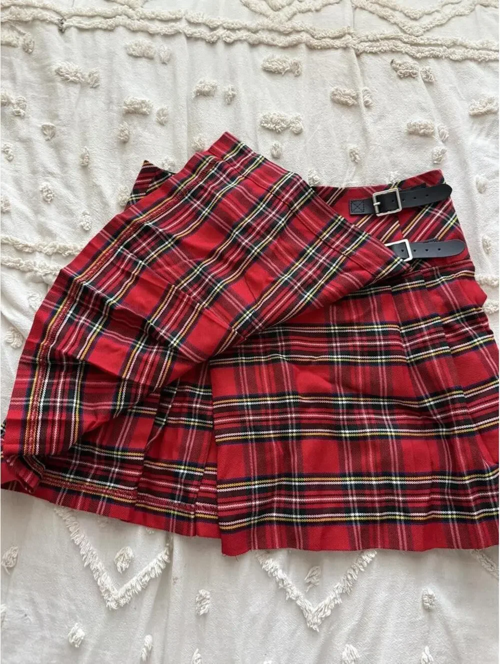 Tartan Threads Stewart Royal Red Plaid Billie Kilt Skirt Size 8 NWT